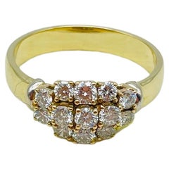 Diamond Cluster Ring yellow gold 
