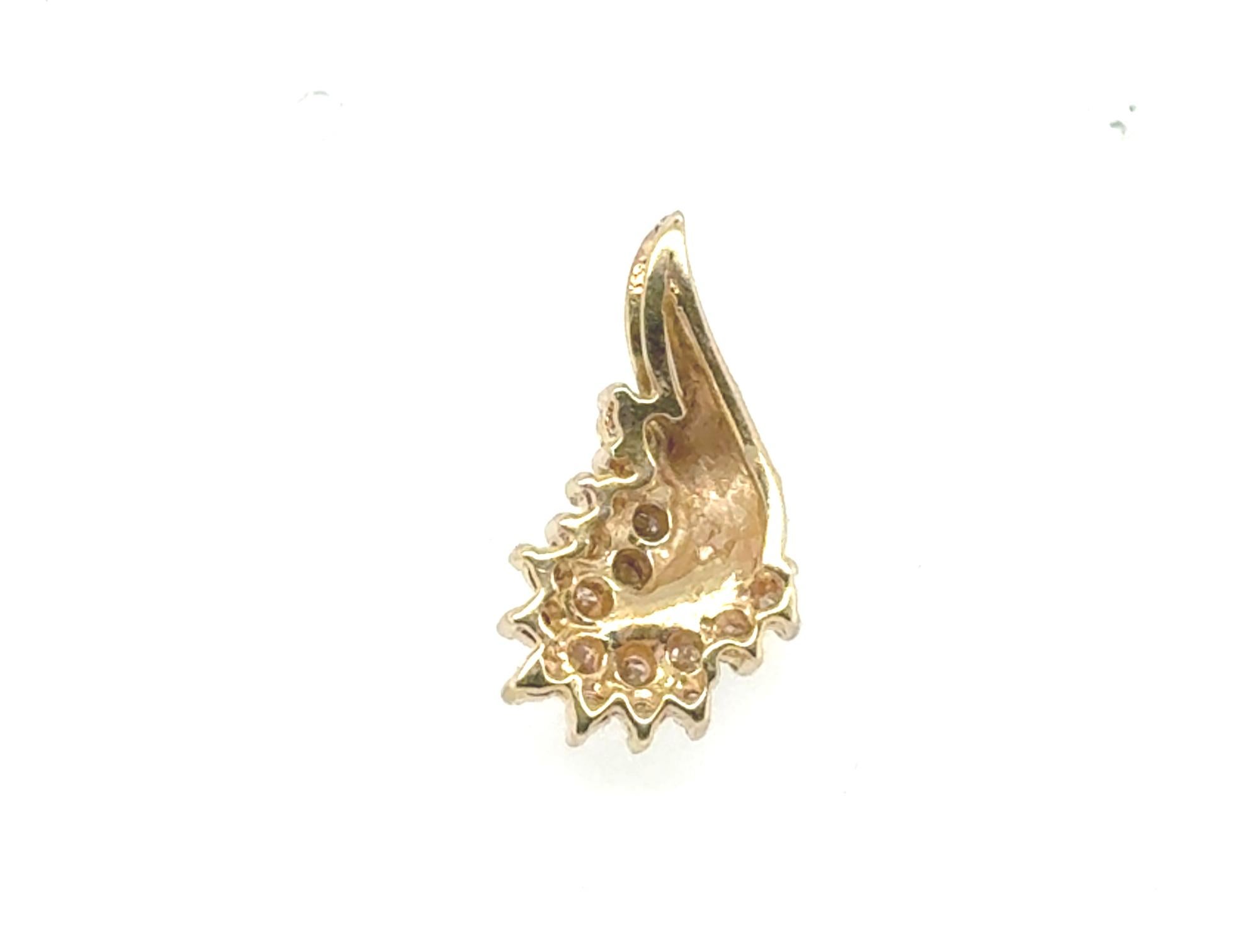 Collier pendentif coulissant à grappes de diamants minés .25ct or jaune 14K Excellent état - En vente à Dearborn, MI