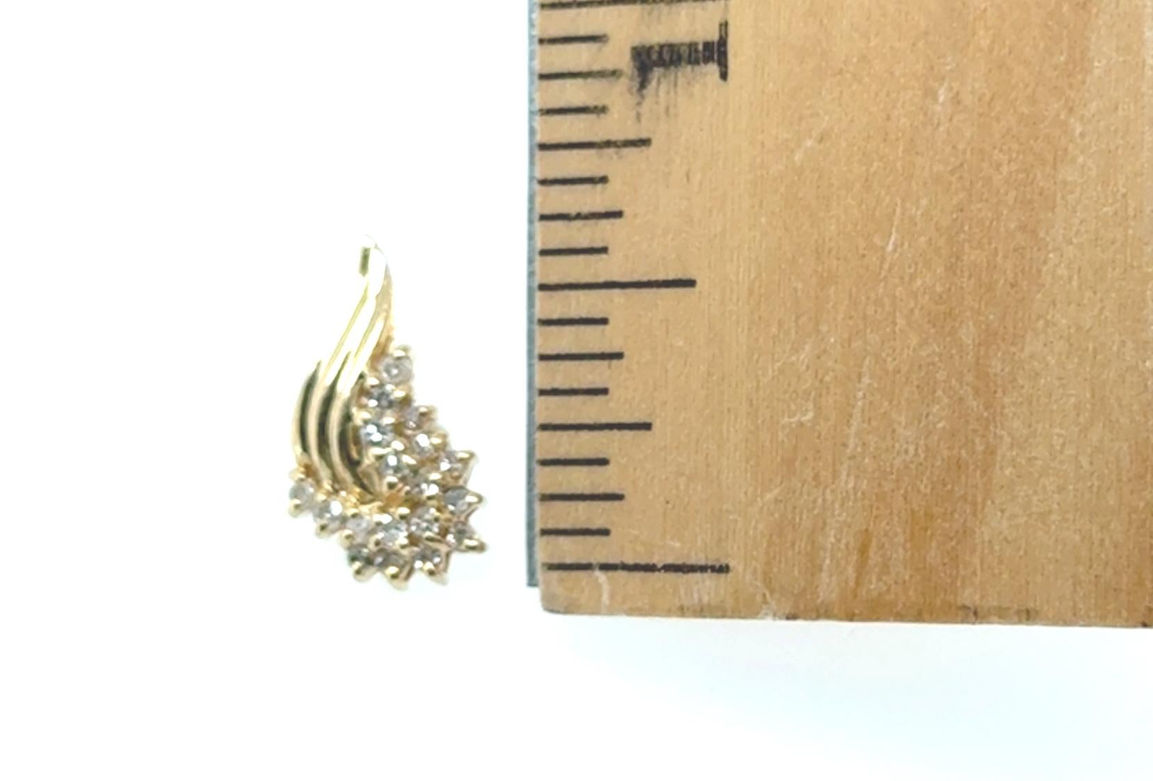 Collier pendentif coulissant à grappes de diamants minés .25ct or jaune 14K Unisexe en vente