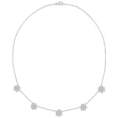 Diamond Cluster Station Necklace