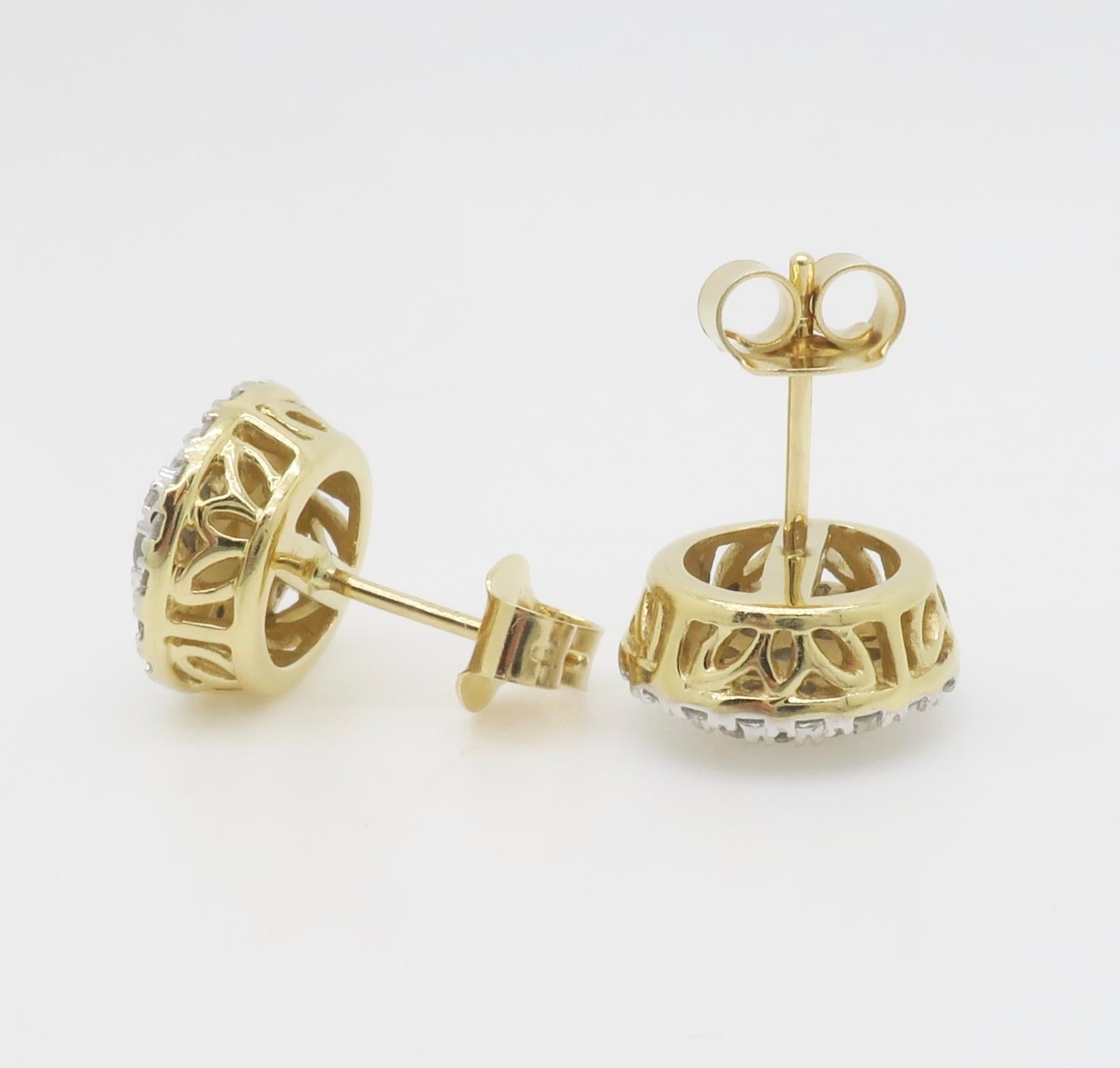 Boucles d'oreilles à grappes de diamants en vente 5