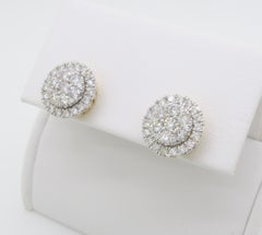 Diamond Cluster Stud Earrings