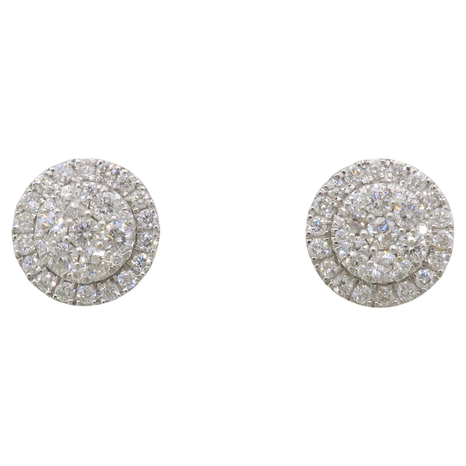 Boucles d'oreilles à grappes de diamants