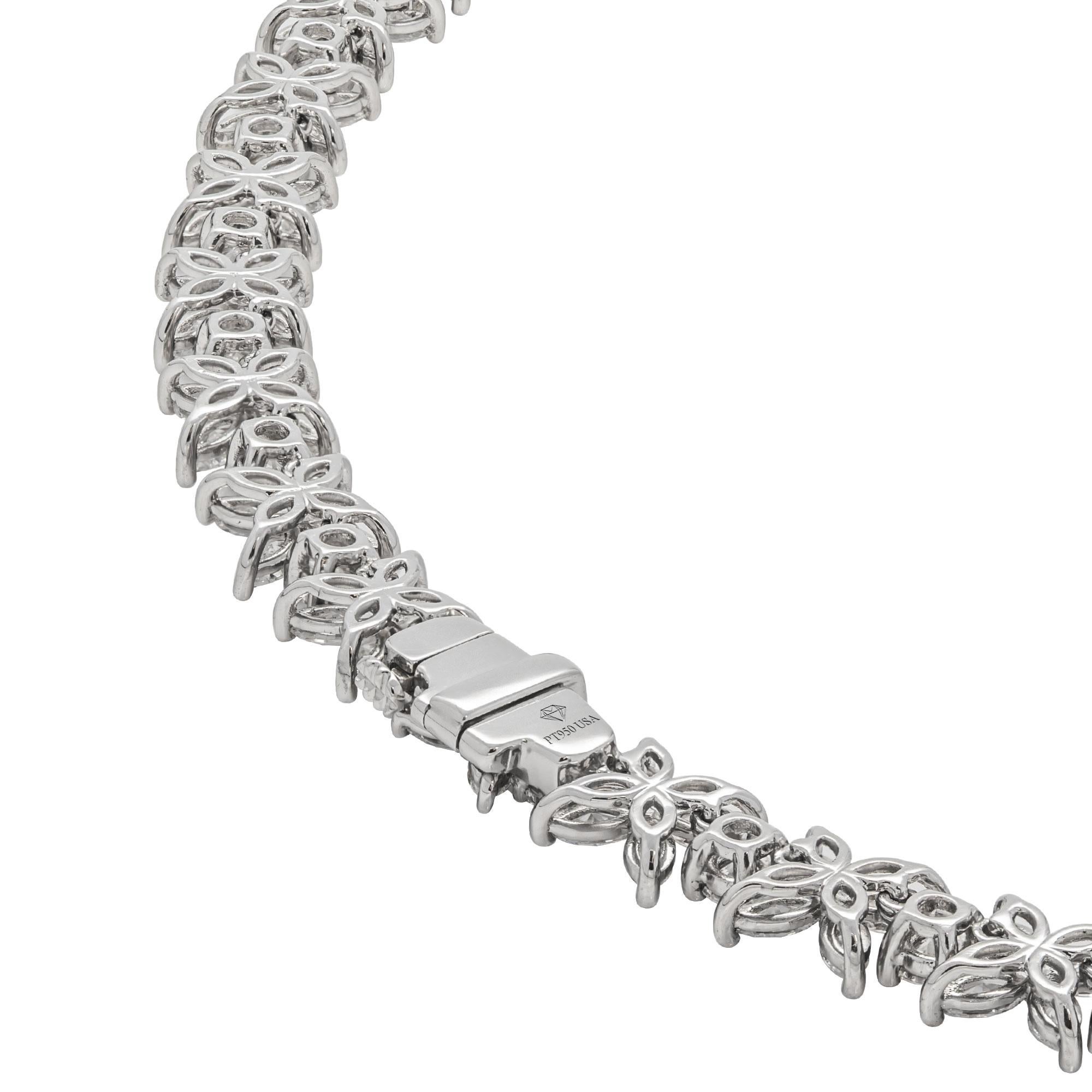 Marquise Cut Diamond Cluster Tennis Necklace