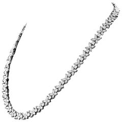 Diamond Cluster Tennis Necklace