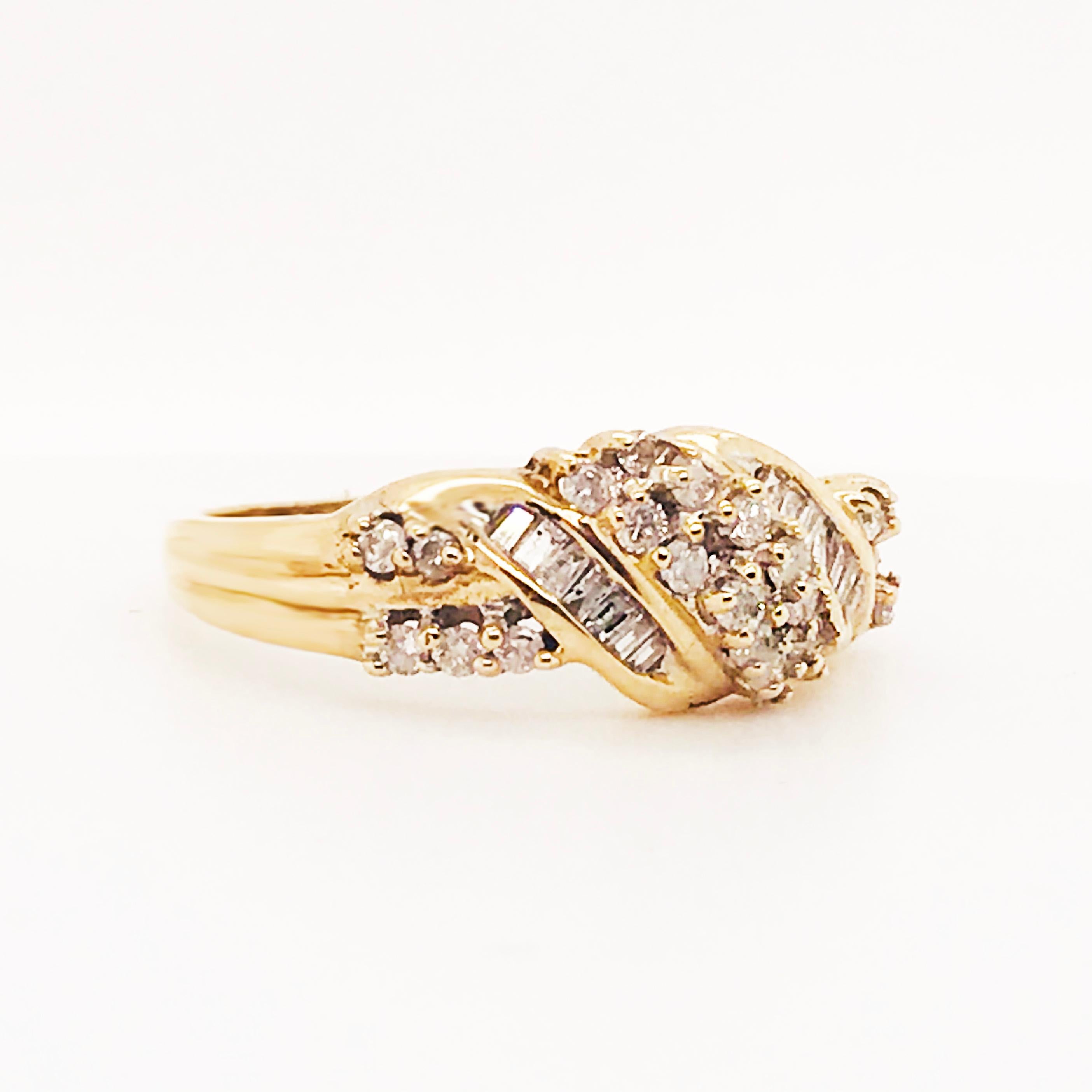 10k gold diamond cluster ring