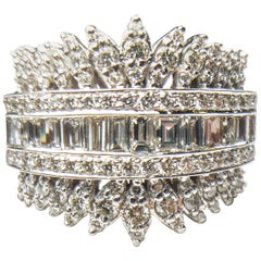 Diamond Cluster White Gold cocktail Ring