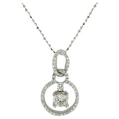Diamond Cluster White Gold Pendant Necklace