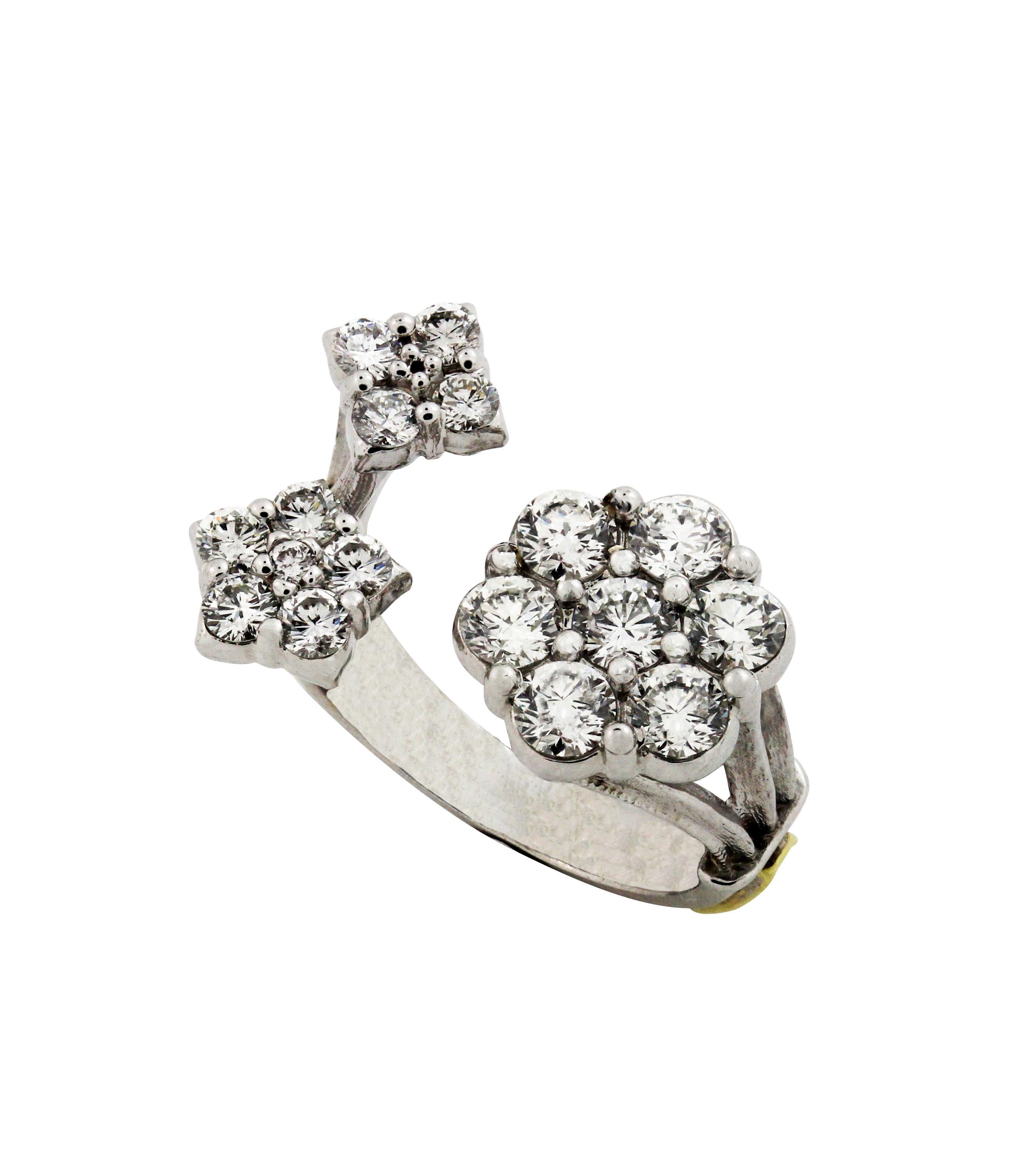 Women's Diamond Cluster White Gold Ring Stambolian