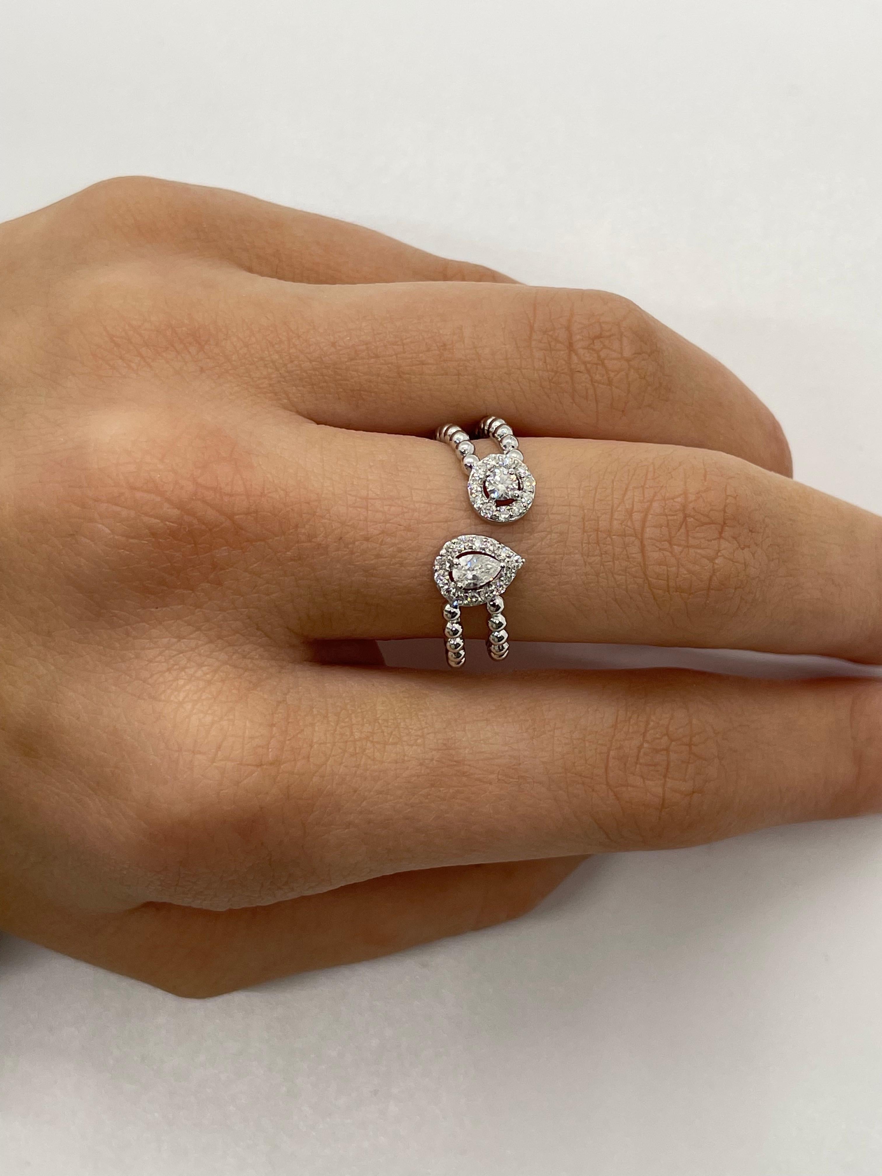 En venta: Anillo de cuentas de cóctel de diamantes en oro rosa de 18 quilates  4