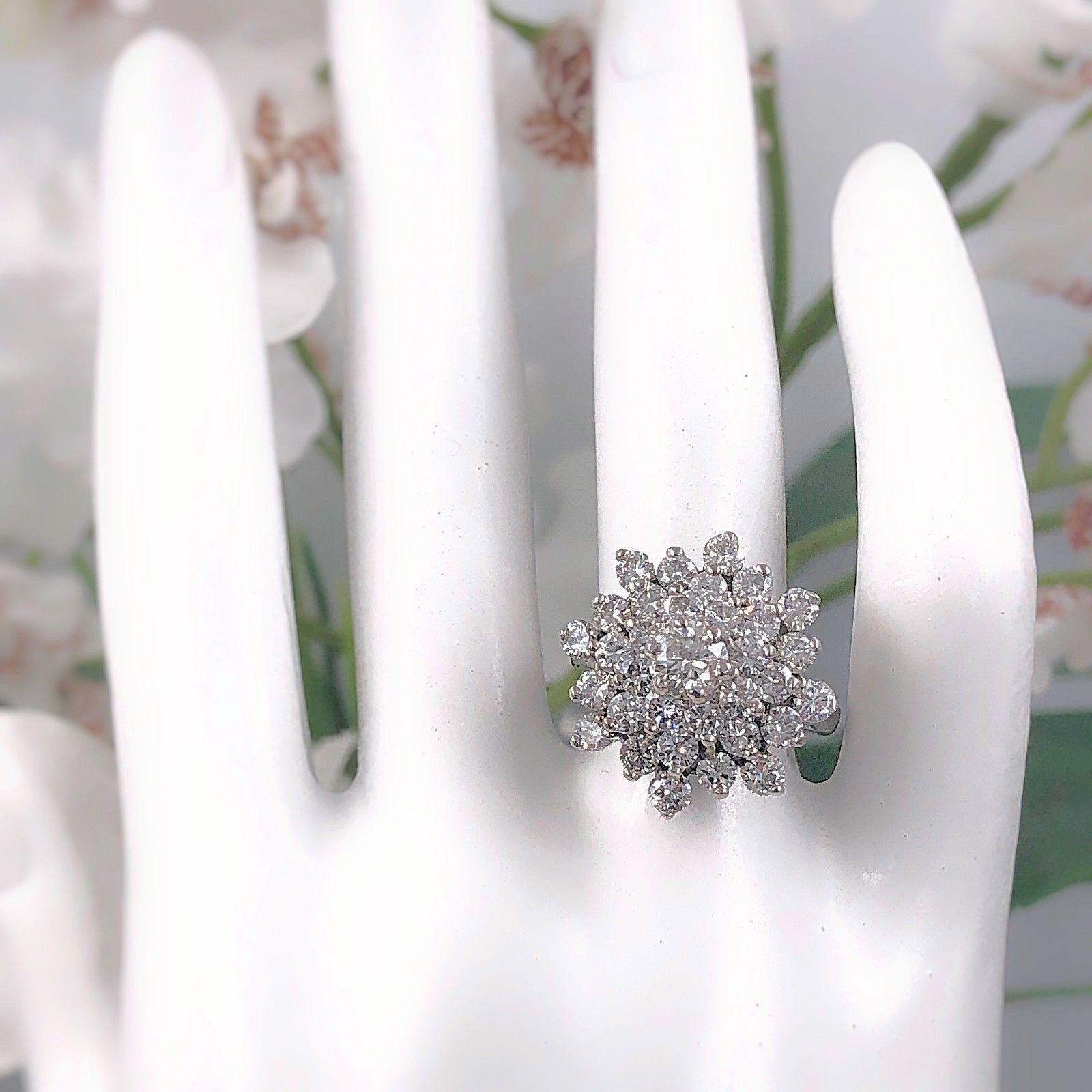 diamond flower cluster ring