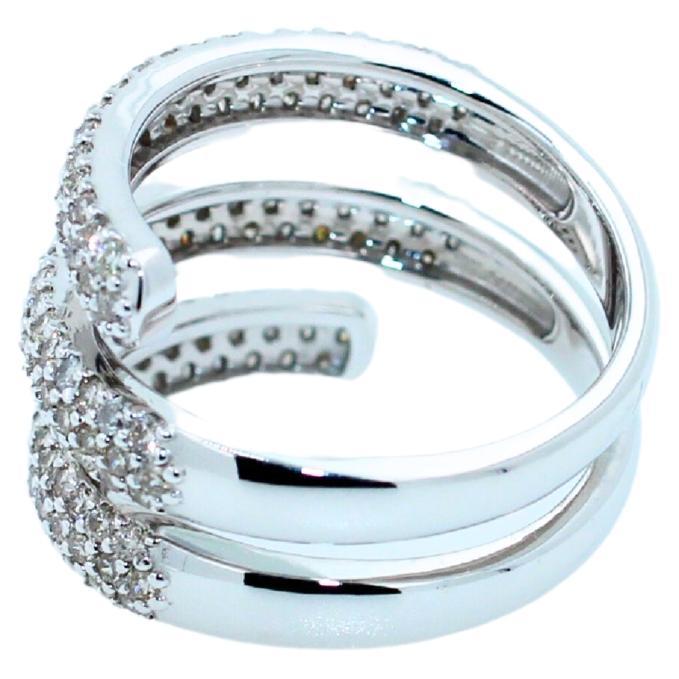 Diamant-Cocktailring aus 18 Karat Weißgold mit Spiralschlangen-Cocktail-Twist- Wave (Moderne) im Angebot