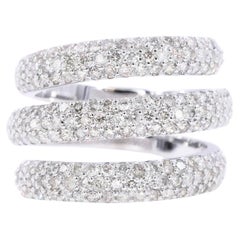 Anello con diamante Cocktail Pave Spiral Snake Cocktail Twist Wave in oro bianco 18 carati