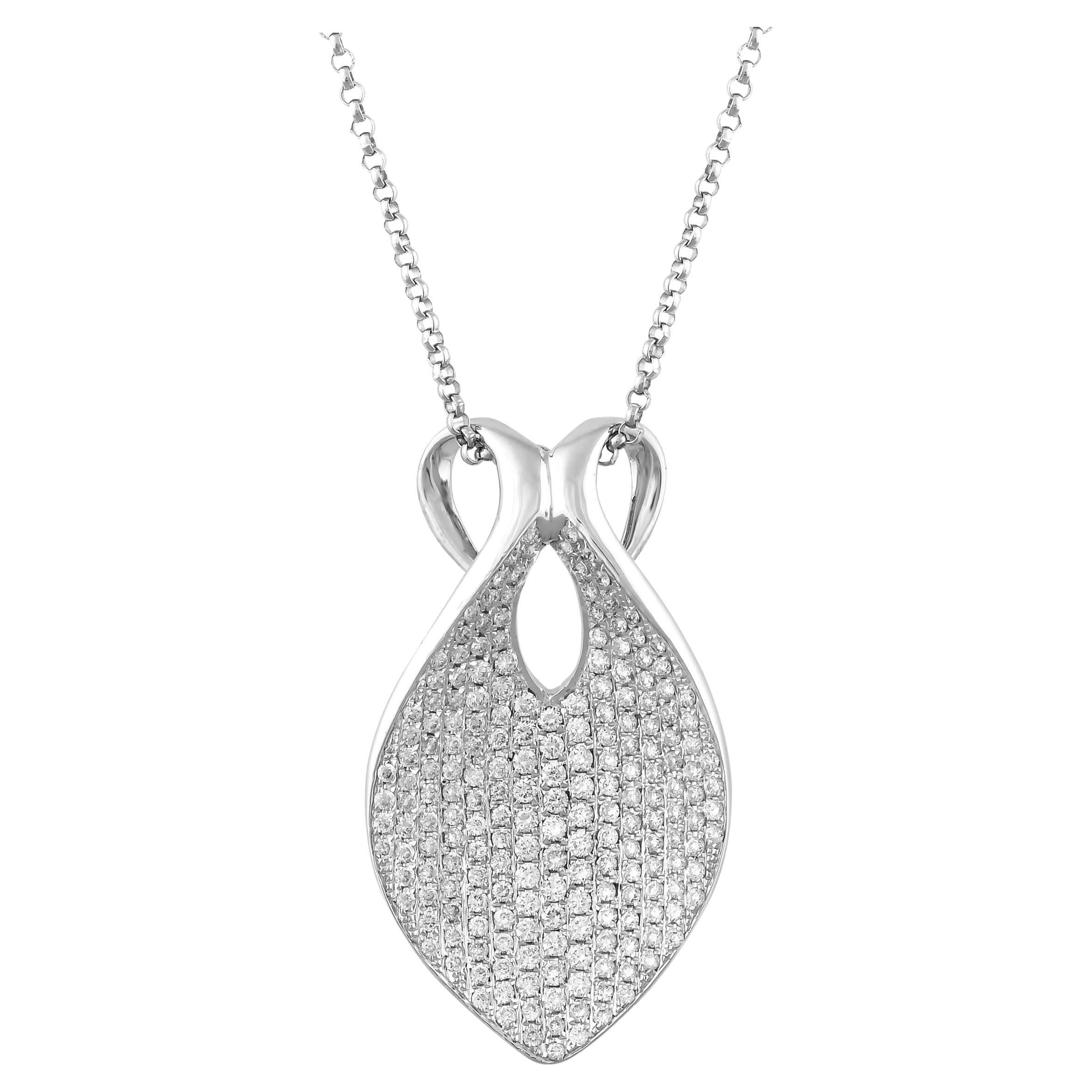 Diamond Cocktail Pendant in 14 Karat White Gold