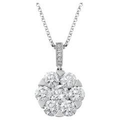 Diamond Cocktail Pendant in 18 Karat White Gold