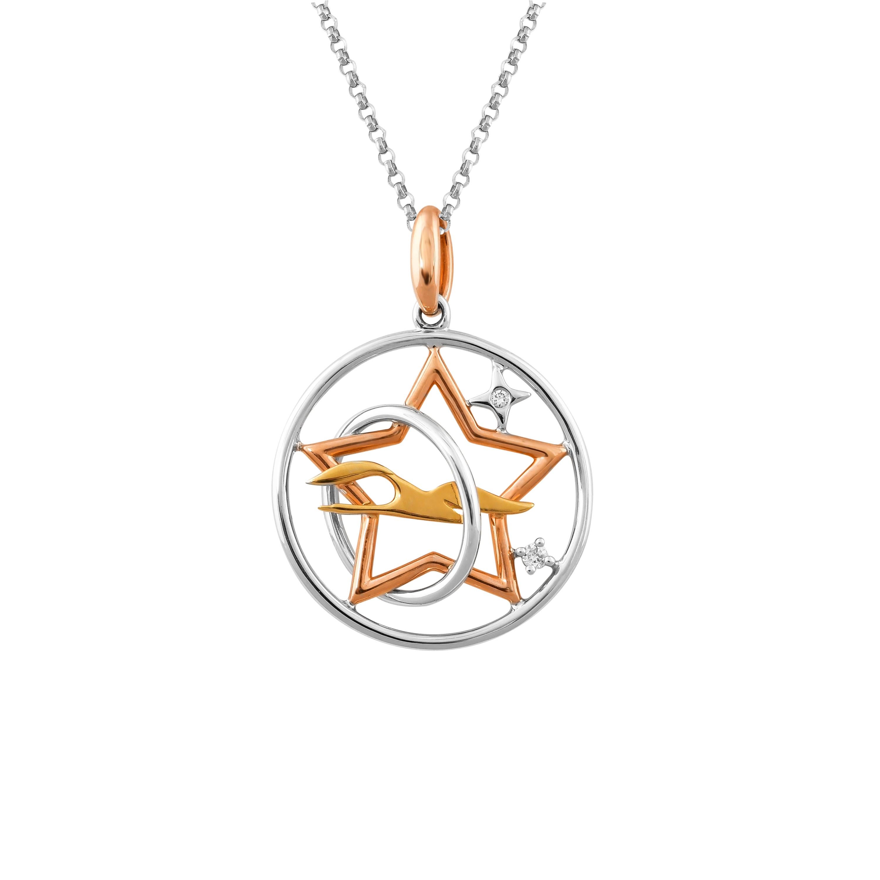 Contemporary Diamond Cocktail Pendant in 18 Karat White, Yellow, Rose Gold For Sale