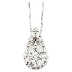Pendentif cocktail en or blanc et diamants