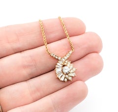 Pendentif cocktail en or jaune avec diamants