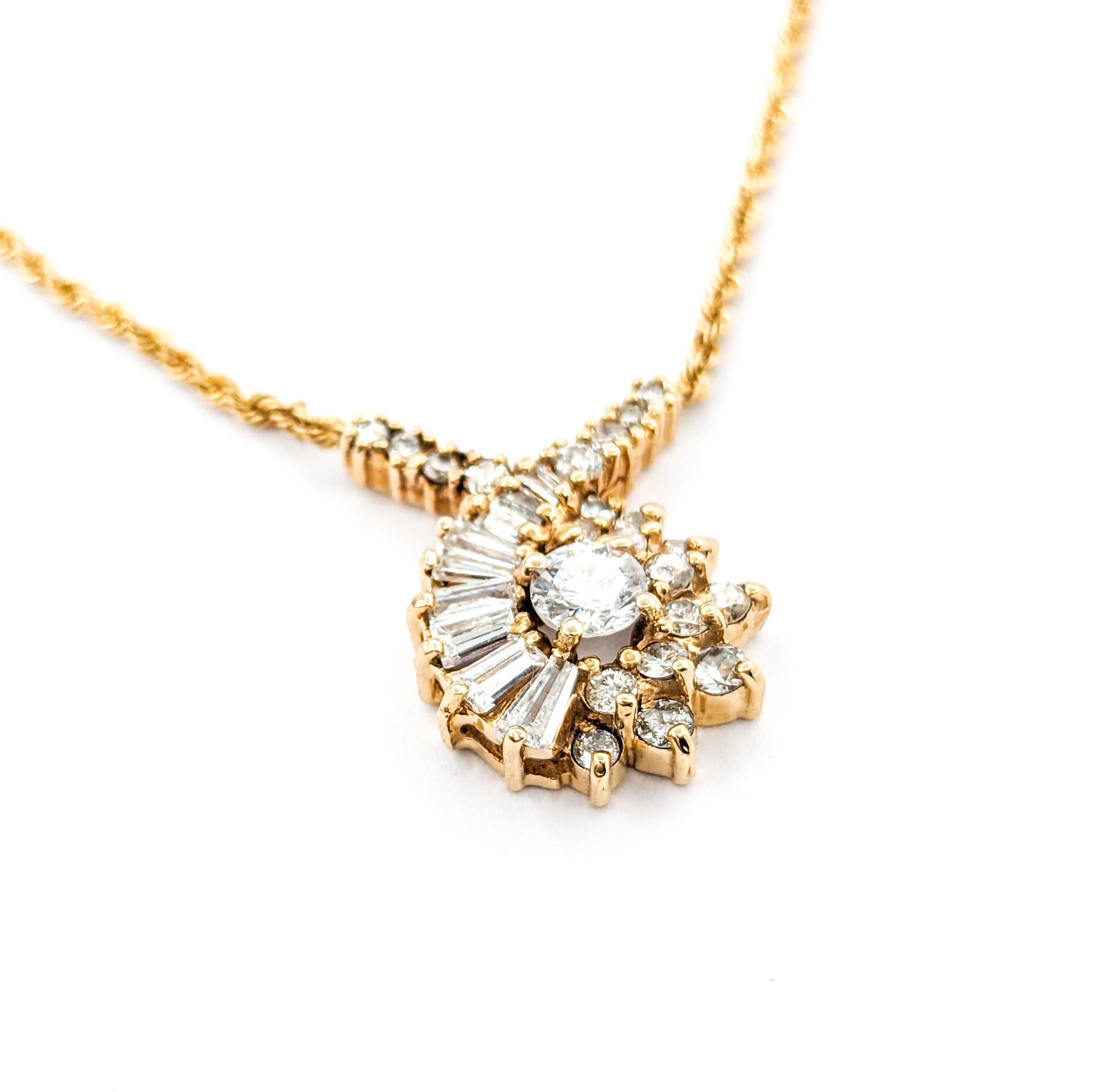 Pendentif cocktail en or jaune avec diamants Unisexe en vente