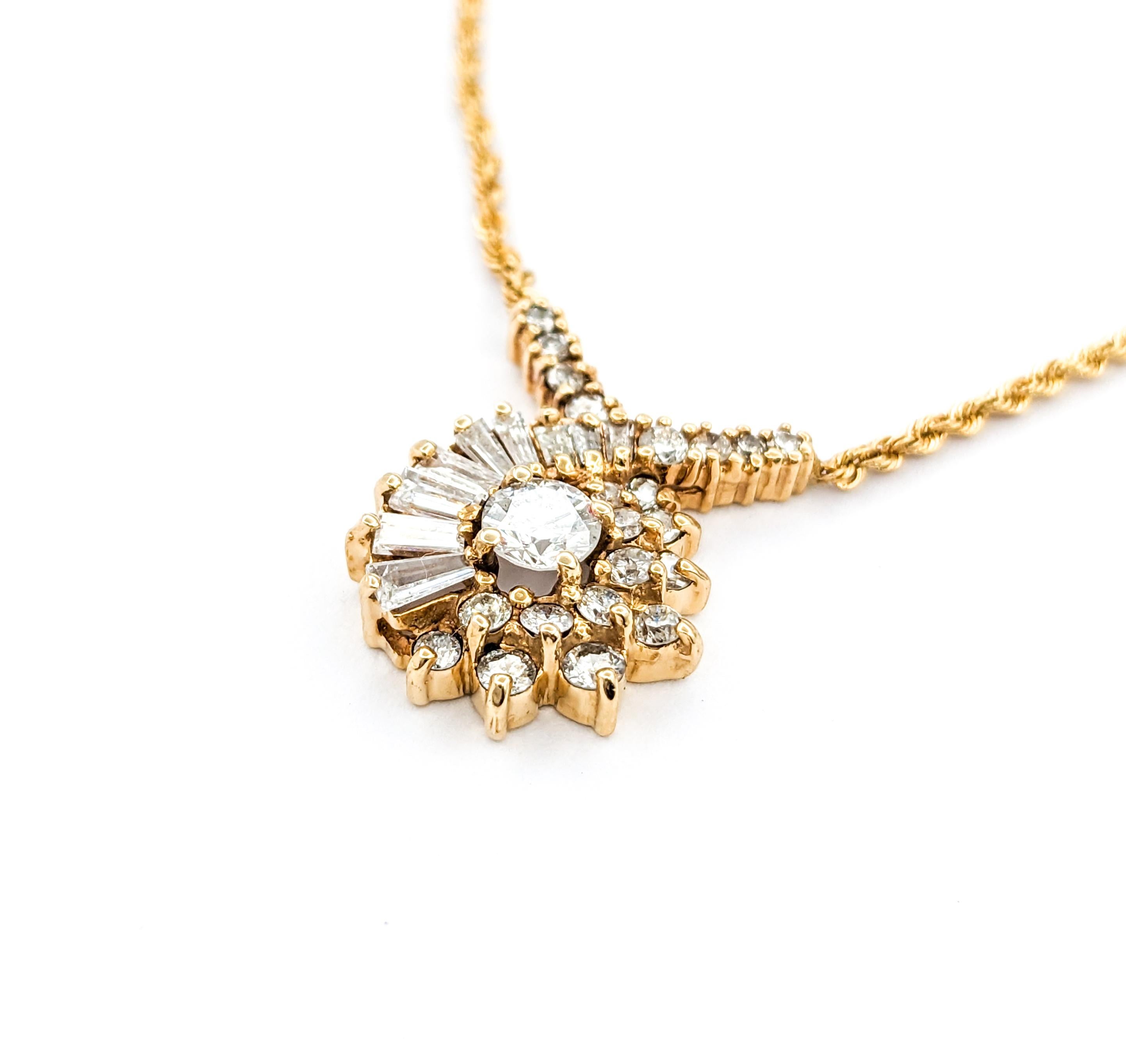 Pendentif cocktail en or jaune avec diamants en vente 1
