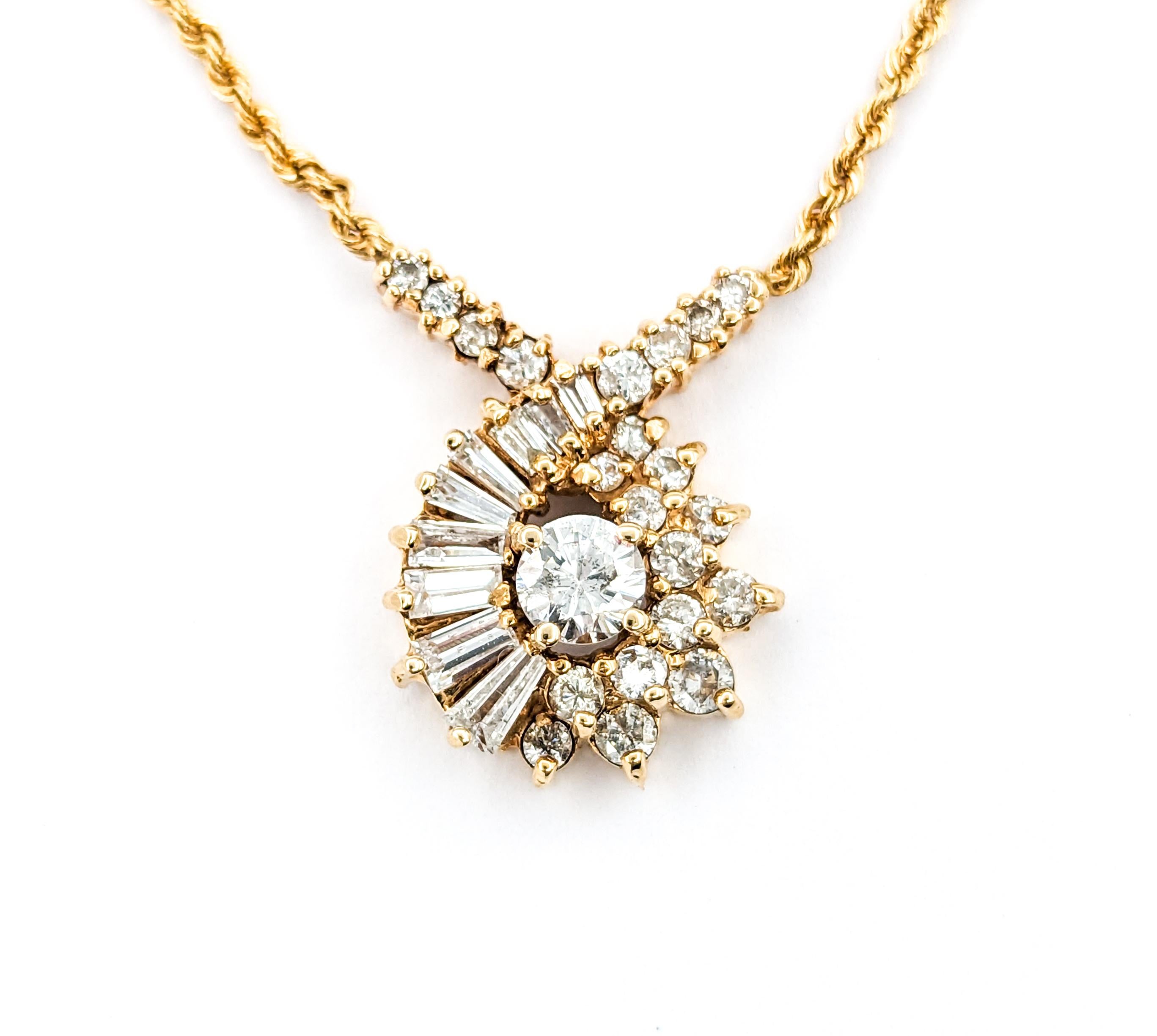 Pendentif cocktail en or jaune avec diamants en vente 2