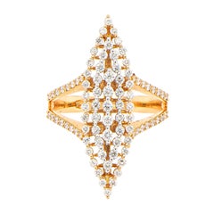 Diamond Cocktail Ring 0.64 Carats 18K Rose Gold