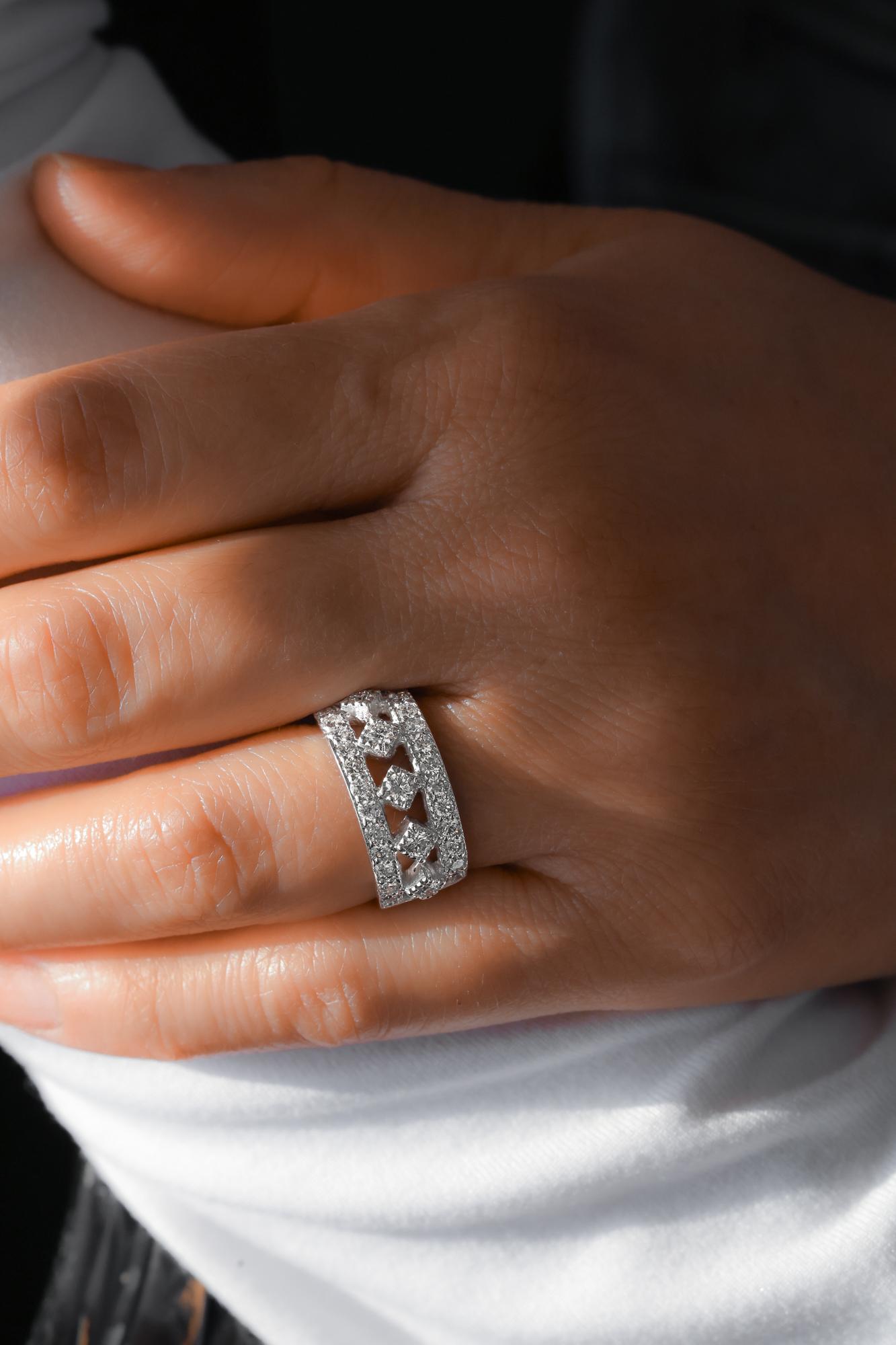 Diamant-Cocktailring 1,50 Karat. im Zustand „Neu“ im Angebot in Los Angeles, CA
