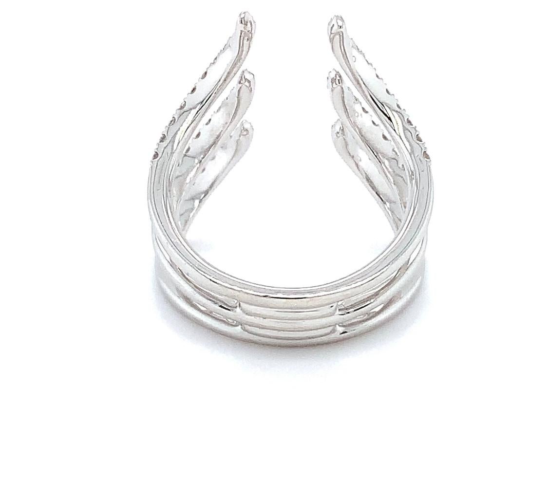 Women's Diamond cocktail ring 18k white gold For Sale