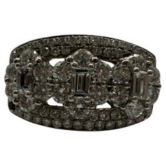 Anello cocktail con diamanti in oro 18KT 1,40ct di diamanti VS