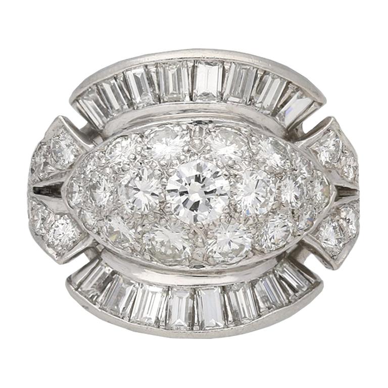 Diamond Cocktail Ring, American, circa 1950