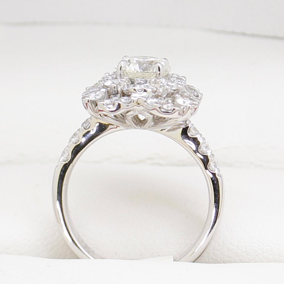 Diamond Cocktail Ring, Estate Age with 45 Brilliant Cut Diamonds For Sale 4