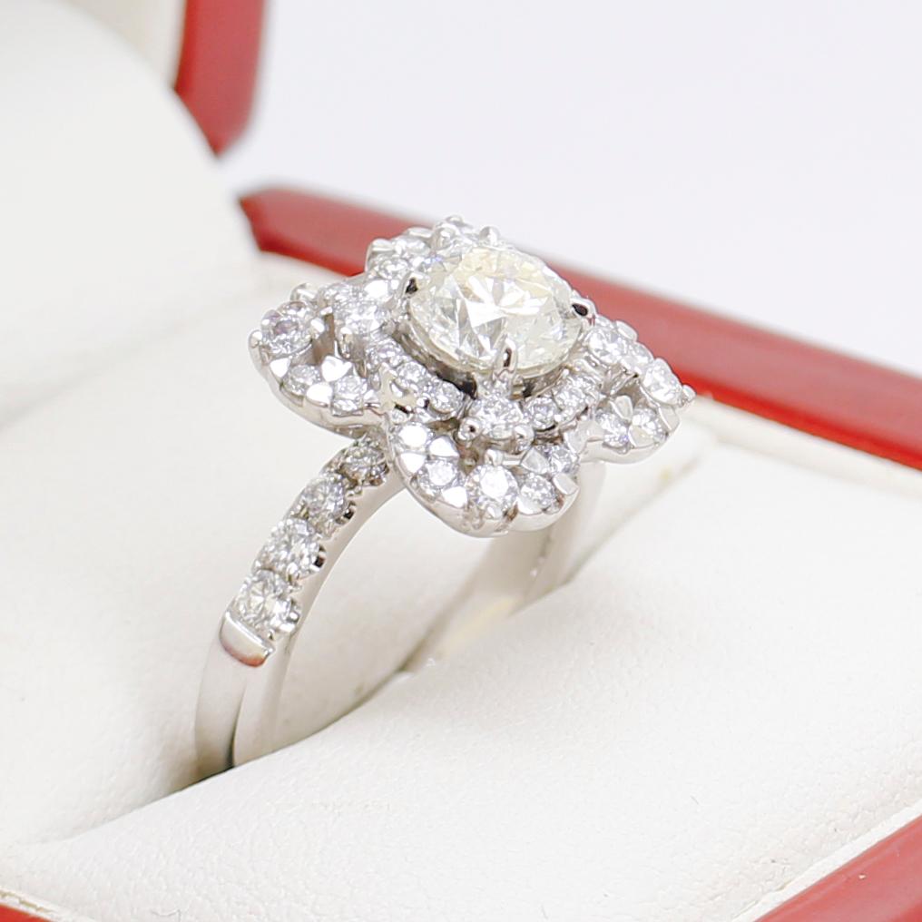 Modern Diamond Cocktail Ring, Estate Age with 45 Brilliant Cut Diamonds For Sale