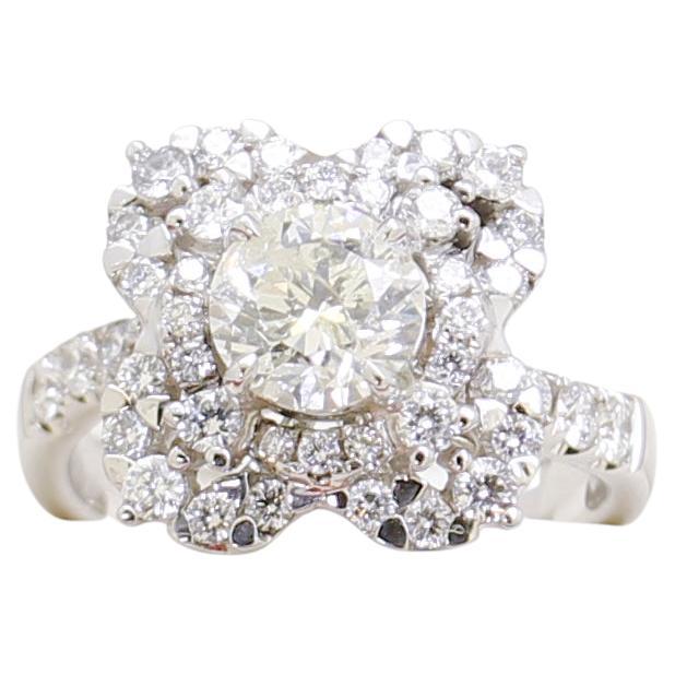 Diamond Cocktail Ring, Estate Age with 45 Brilliant Cut Diamonds For Sale