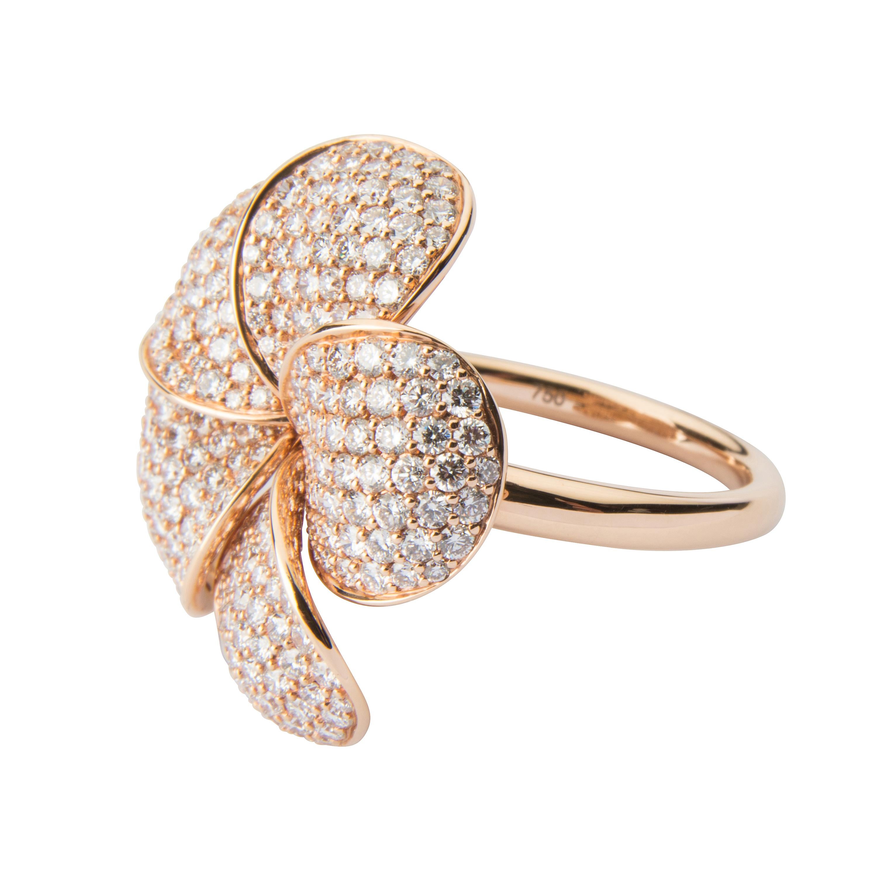 18 Karat Rose Gold Diamond Cocktail Ring In New Condition For Sale In Southbank, Victoria
