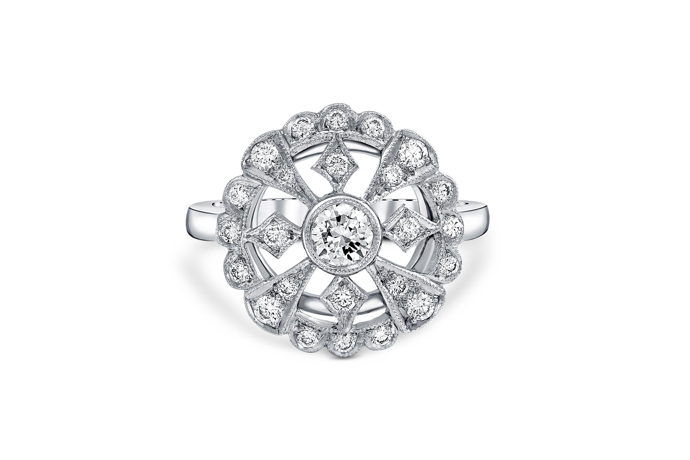 Contemporary Diamond Cocktail Ring For Sale