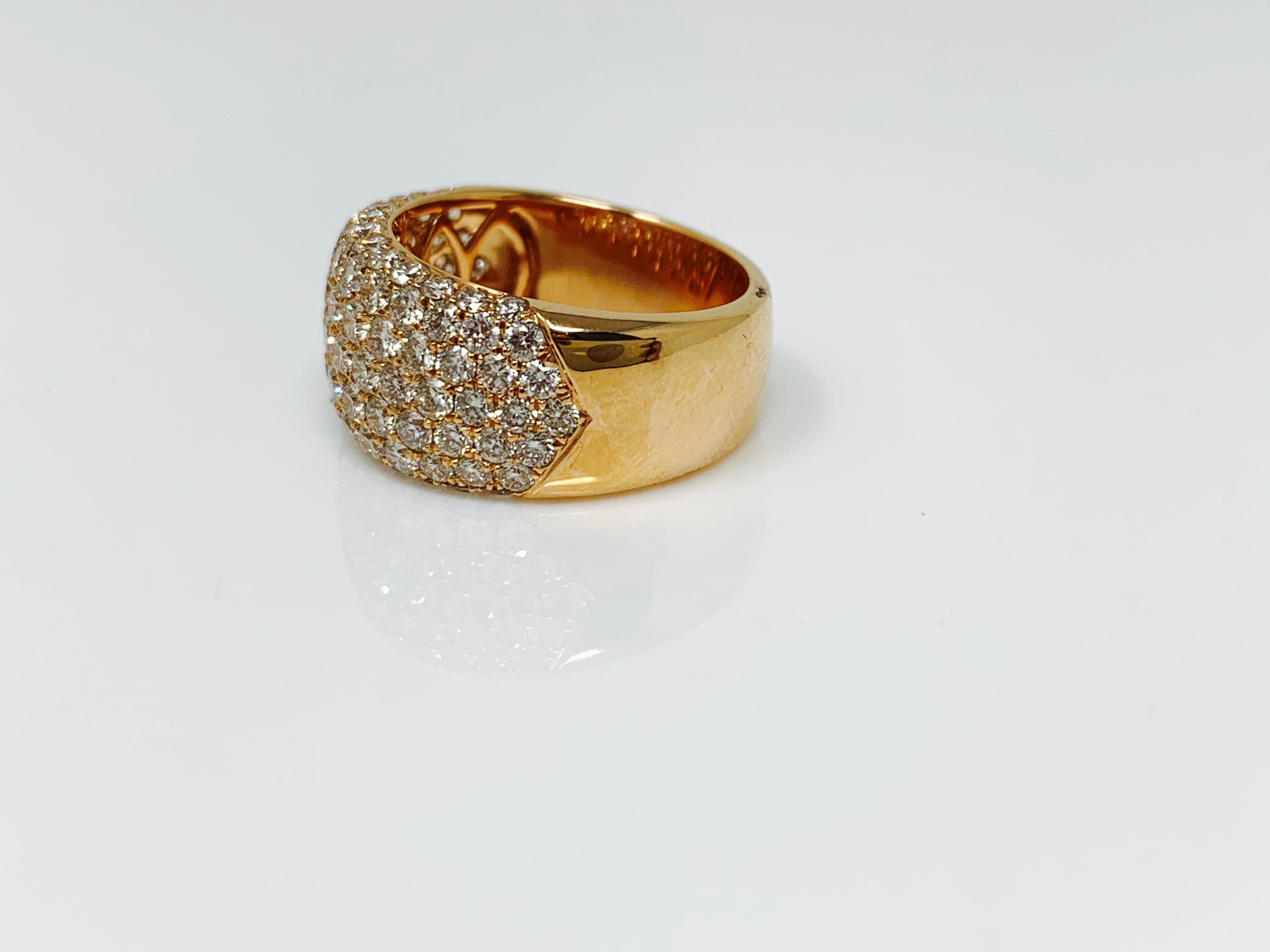 Contemporary Diamond Cocktail Ring in 18 Karat Rose Gold For Sale