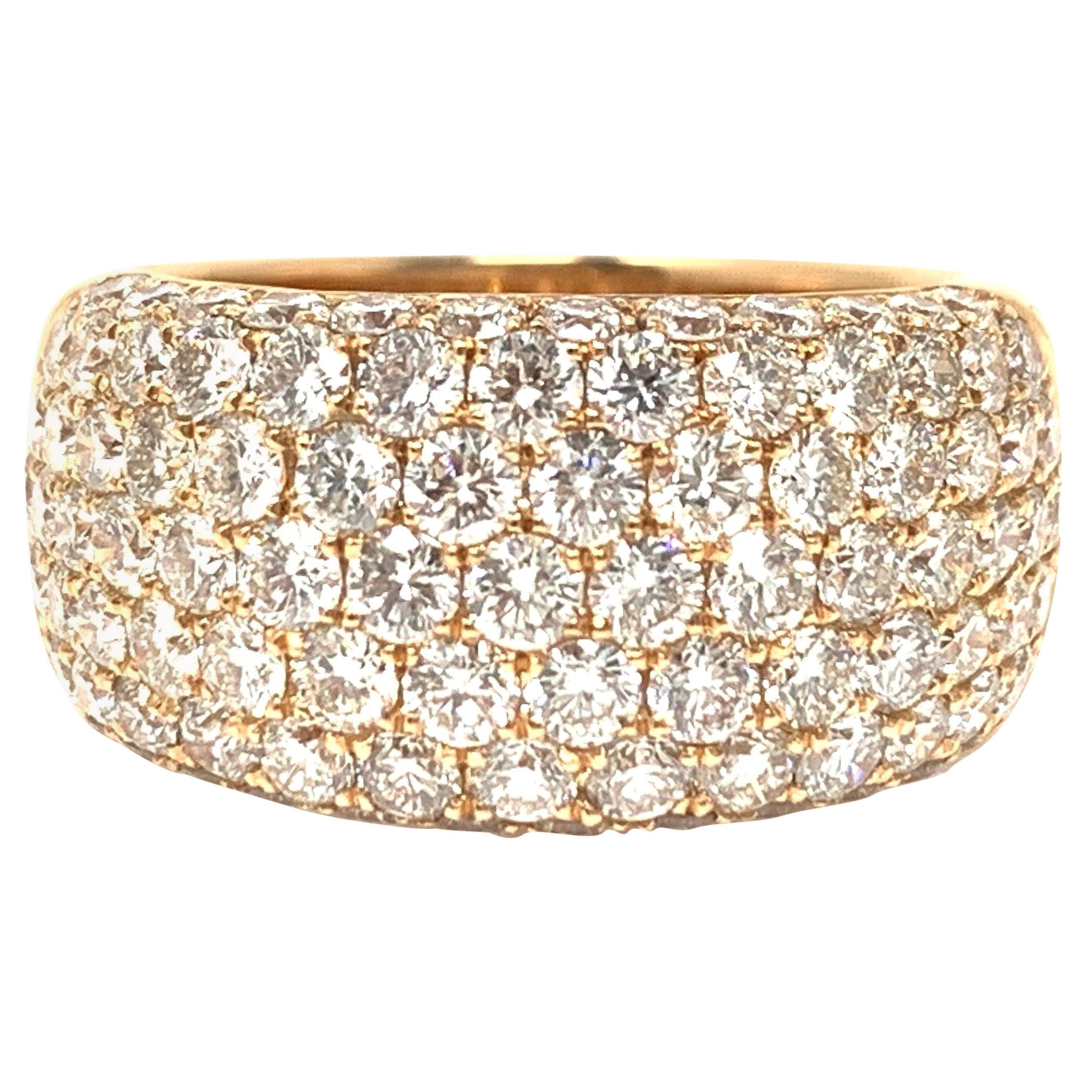 Diamond Cocktail Ring in 18 Karat Rose Gold For Sale