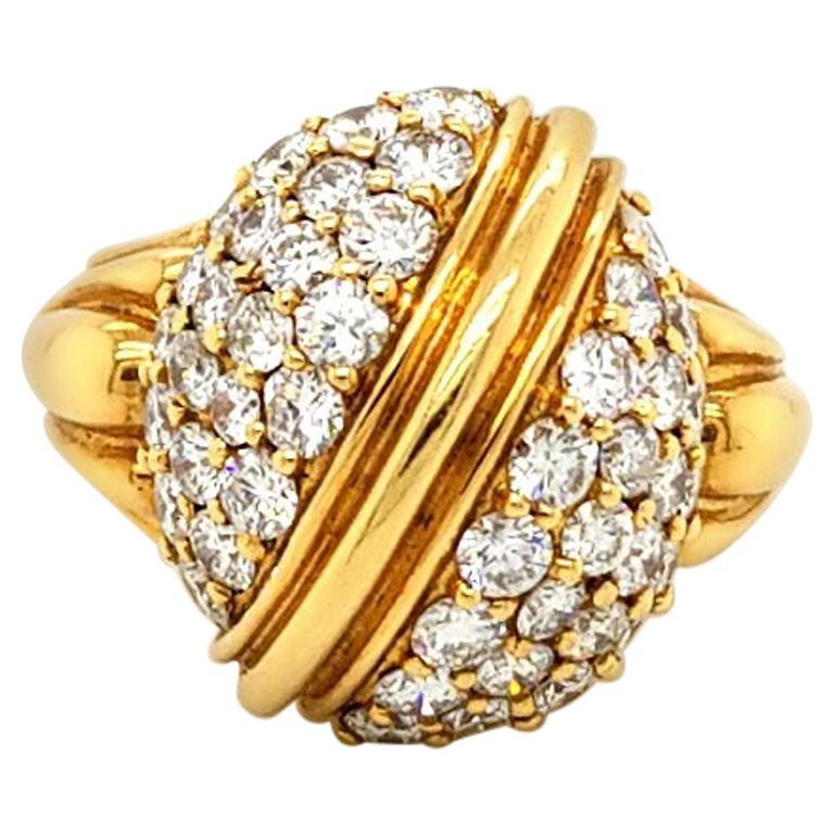 Diamond Cocktail Ring in 18 Karat Yellow Gold
