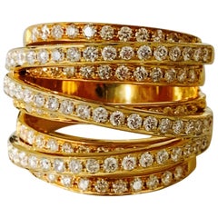 Diamond Cocktail Ring in 18 Karat Yellow Gold