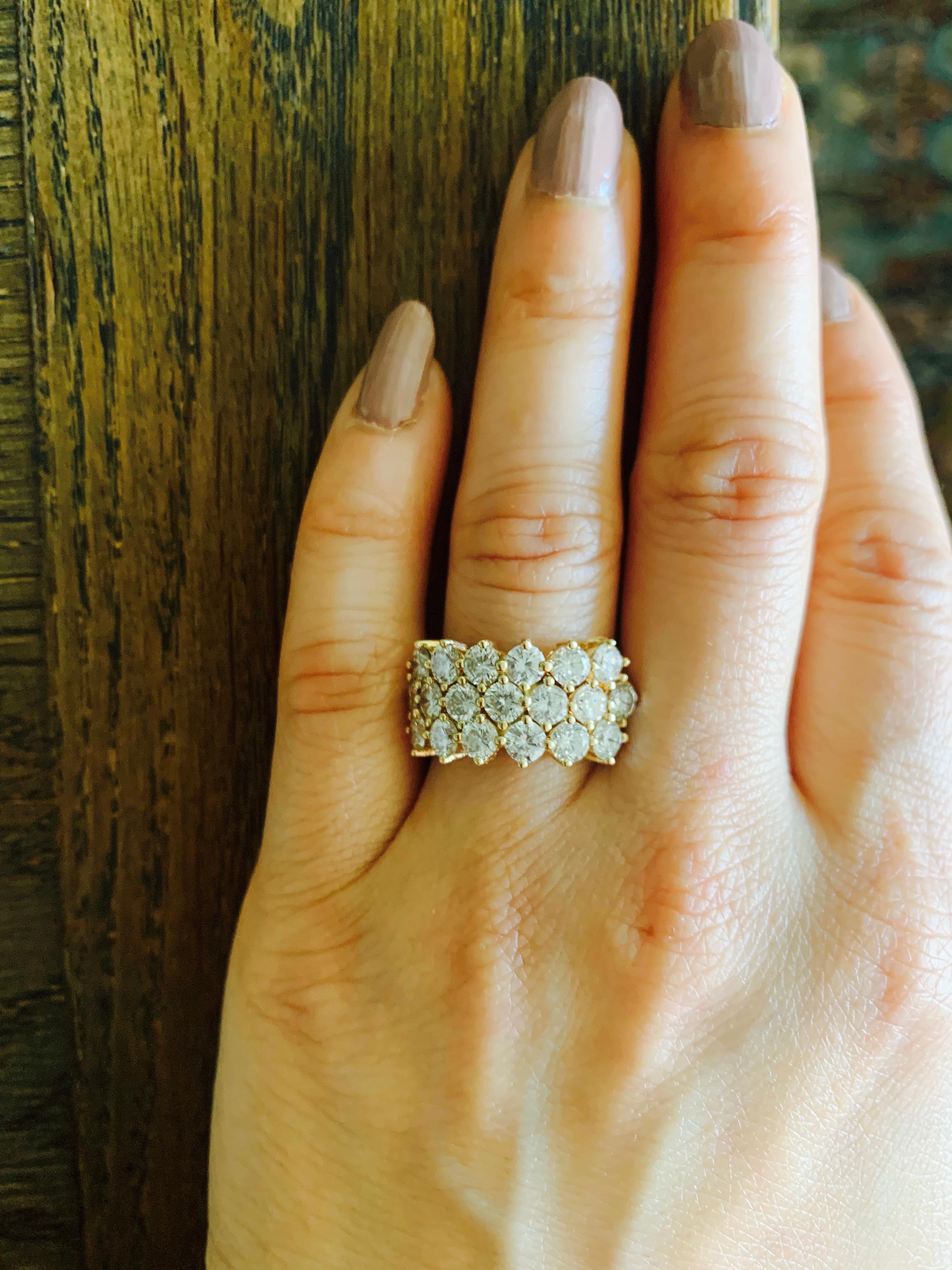 Bague cocktail en or jaune 18 carats et diamants Unisexe en vente
