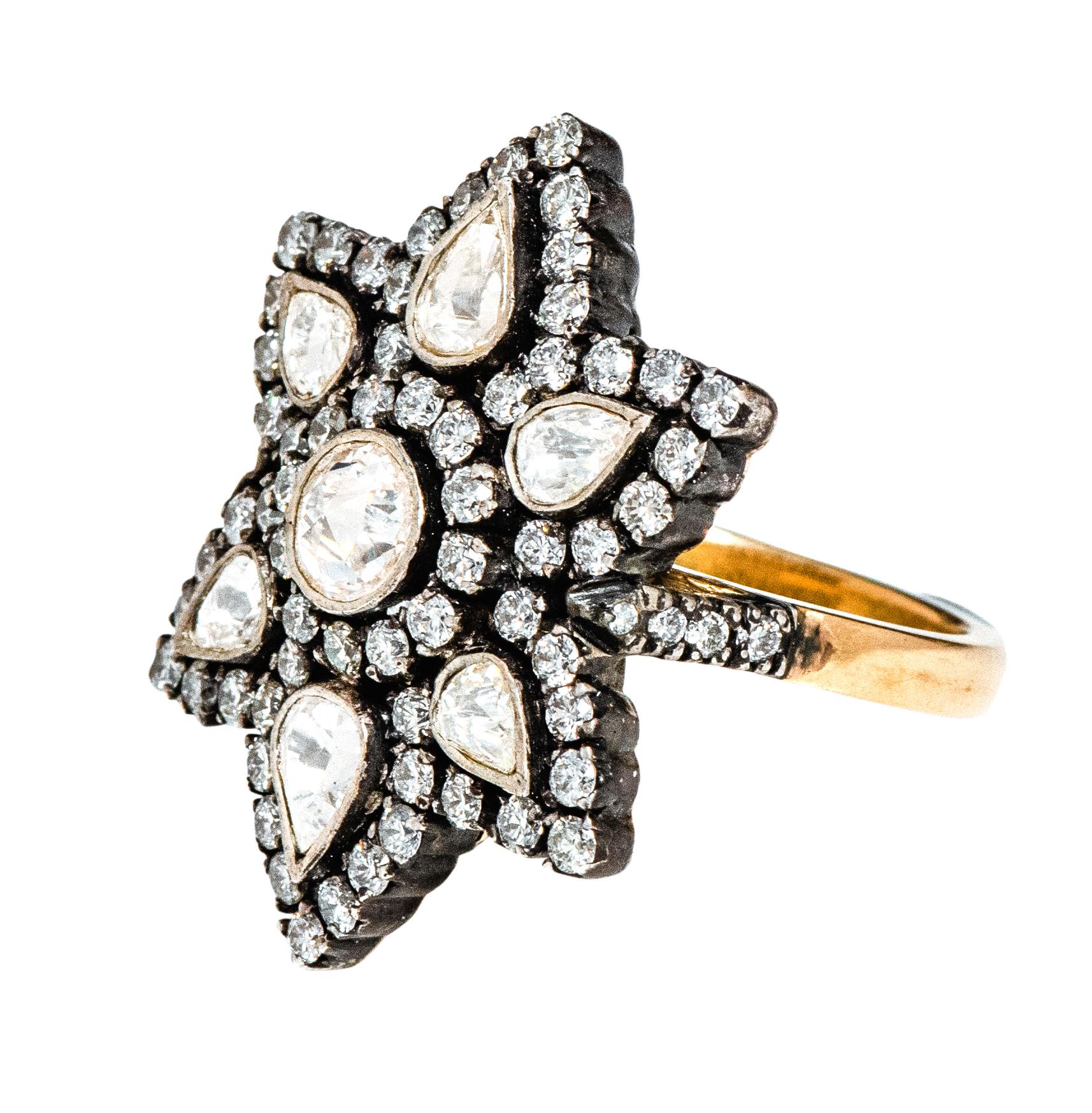 Art Deco Diamond Cocktail Ring in Art-Deco Style For Sale