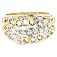 0.20 Carat Diamonds Band Ring on 18 Karat Yellow and White Gold