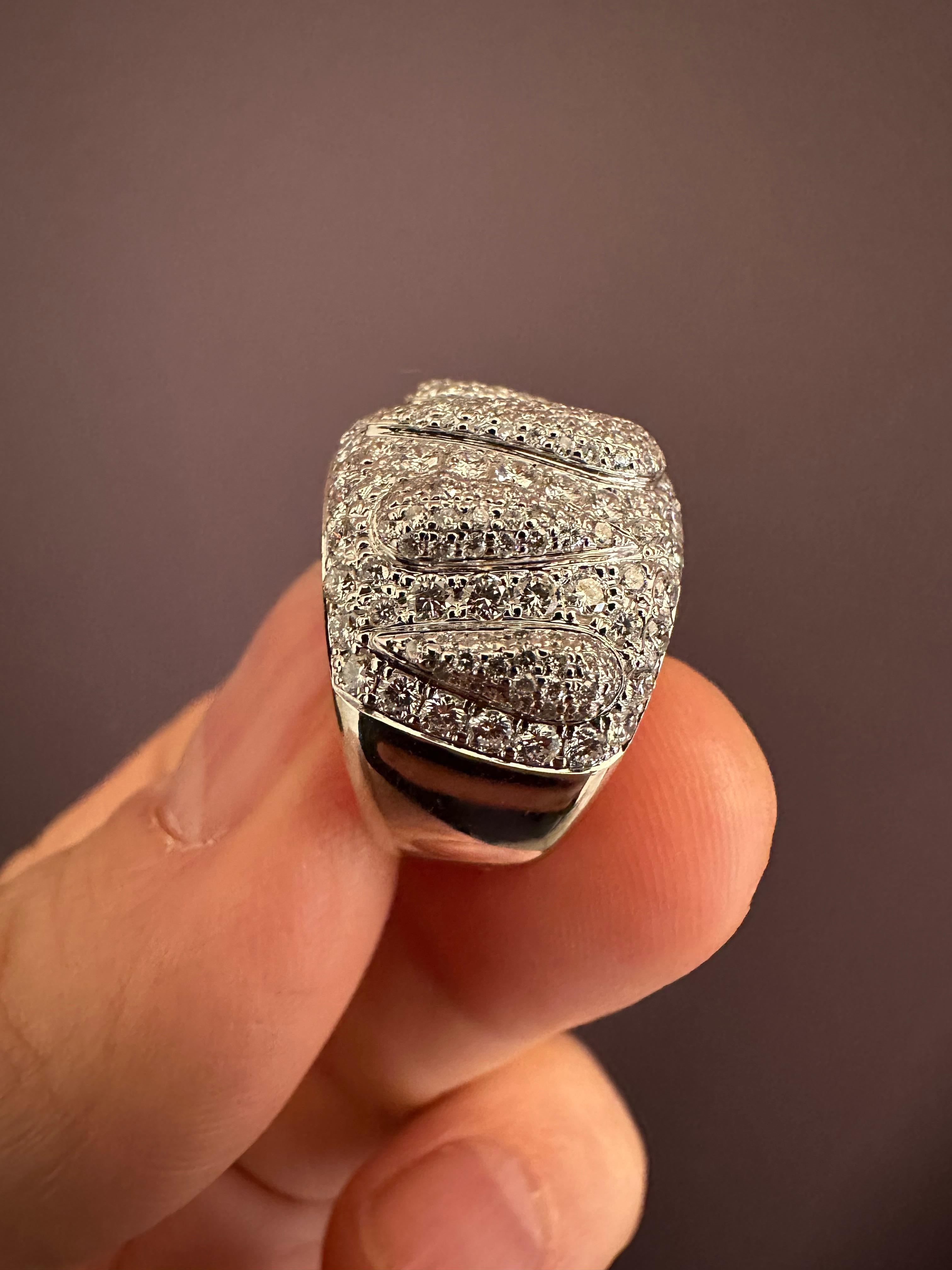 Brilliant Cut Diamond Cocktail Ring set in Platinum For Sale
