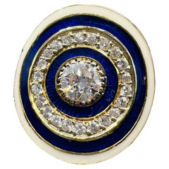 Diamond Cocktail Ring with Enamel