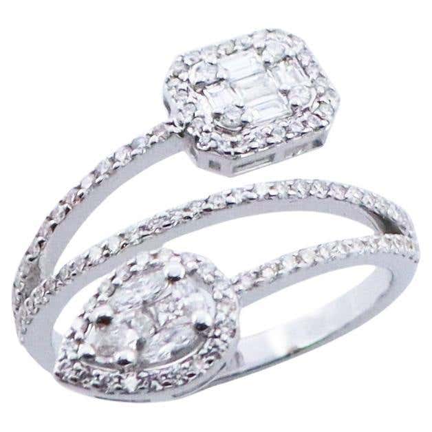 Set of Four Stackable Diamond Rings For Sale at 1stDibs