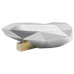 Diamond Center Table in Polished Stainless Steel