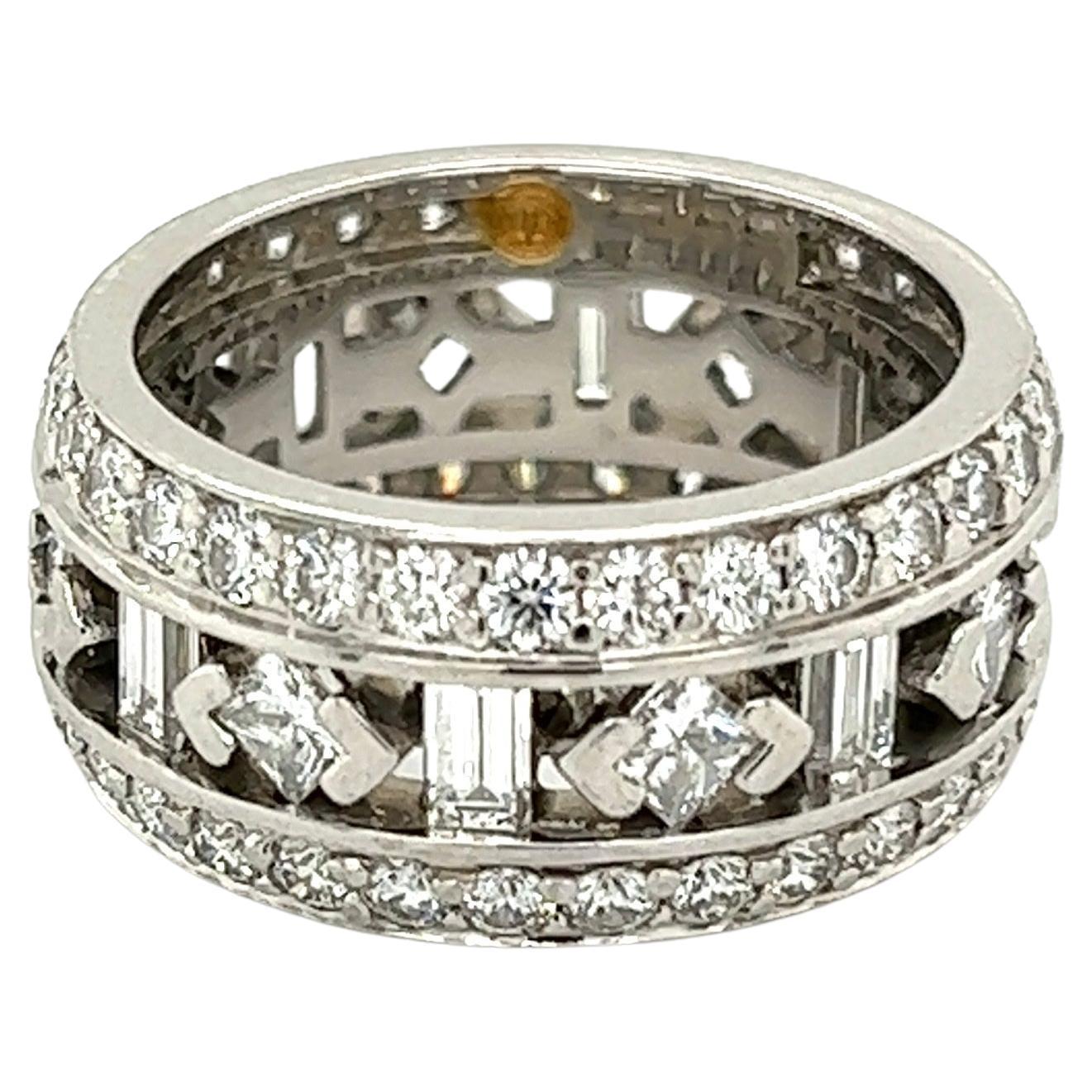 0.38ct Diamond Eternity Ring Sz 5 Stacking Band Platinum Estate Fine