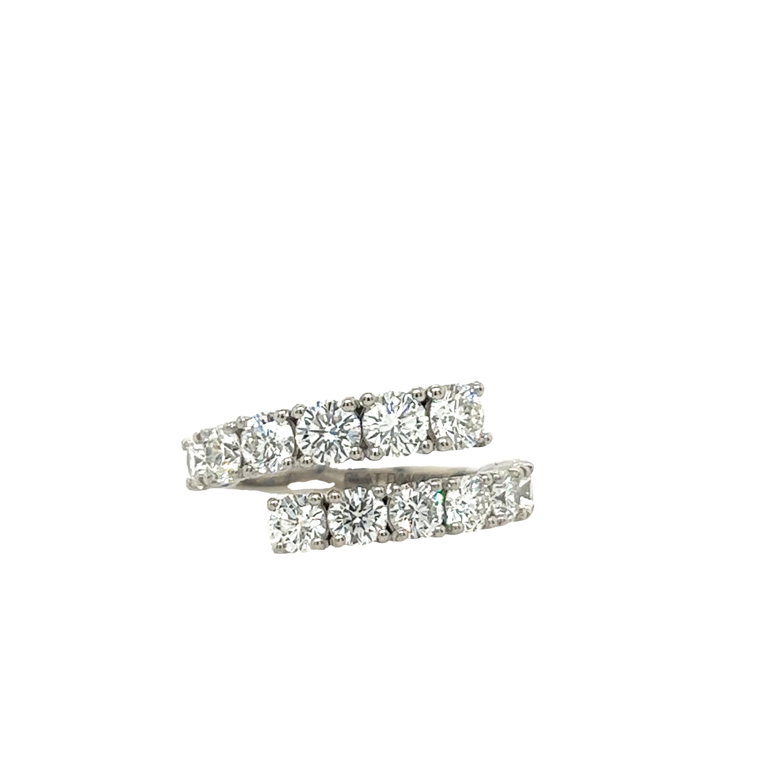 Round Cut Diamond Coil Dress Ring, Set With 2.80ct G/VS1 Round Diamonds Set In Platinum For Sale