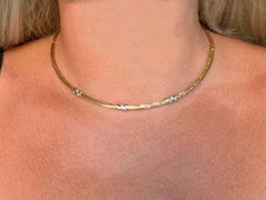 Diamond Collar Hinged Necklace 14K Yellow Gold