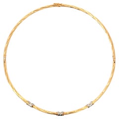 Diamond Collar Hinged Necklace 14K Yellow Gold